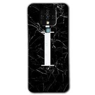 Tecno Camon 16 Siyah Mermer Desenli İ Harfi Baskılı Uyumlu Silikon Kılıf