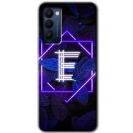 Tecno Camon 18 Dark Neon Yaprak E Harfi Baskılı Uyumlu Silikon Kılıf