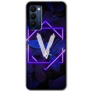 Tecno Camon 18 Dark Neon Yaprak V Harfi Baskılı Uyumlu Silikon Kılıf