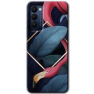 Tecno Camon 18 Flamingo Yaprak Baskılı Uyumlu Silikon Kılıf