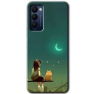 Tecno Camon 18 Kedili Kız Baskılı Uyumlu Silikon Kılıf