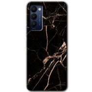 Tecno Camon 18 Siyah Gold Mermer Baskılı Uyumlu Silikon Kılıf