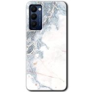 Tecno Camon 18 White Marble Baskılı Uyumlu Silikon Kılıf