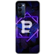 Tecno Camon 18P Dark Neon Yaprak B Harfi Baskılı Uyumlu Silikon Kılıf