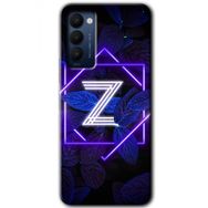 Tecno Camon 18P Dark Neon Yaprak Z Harfi Baskılı Uyumlu Silikon Kılıf