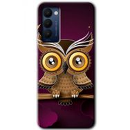 Tecno Camon 18P Owl Bird Branch Baskılı Uyumlu Silikon Kılıf