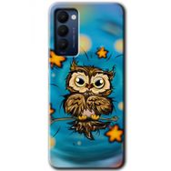 Tecno Camon 18P Owl Bird Stars Baskılı Uyumlu Silikon Kılıf