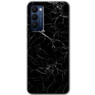 Tecno Camon 18P Siyah Mermer Baskılı Uyumlu Silikon Kılıf
