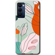Tecno Camon 18P Vektör Çiçekler Baskılı Uyumlu Silikon Kılıf