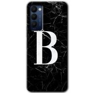 Tecno Camon 18T Beyaz Mermer Desenli U Harfi Baskılı Uyumlu Silikon Kılıf