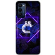 Tecno Camon 18T Dark Neon Yaprak H Harfi Baskılı Uyumlu Silikon Kılıf