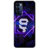 Tecno Camon 18T Dark Neon Yaprak S Harfi Baskılı Uyumlu Silikon Kılıf
