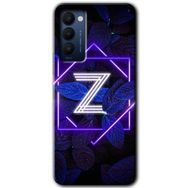 Tecno Camon 18T Dark Neon Yaprak Z Harfi Baskılı Uyumlu Silikon Kılıf
