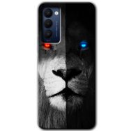 Tecno Camon 18T Fire and Ice Lion Baskılı Uyumlu Silikon Kılıf