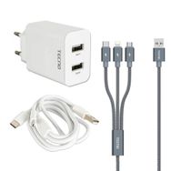 Tecno Pova 3 Çift Çıkışlı Hızlı Şarj Aleti ve Şarj Kablosu