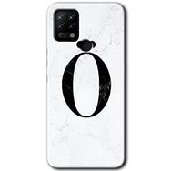 Tecno Pova Beyaz Mermer Desenli O Harfi Baskılı Uyumlu Silikon Kılıf