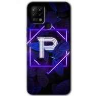 Tecno Pova Dark Neon Yaprak P Harfi Baskılı Uyumlu Silikon Kılıf