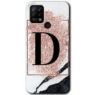 Tecno Pova Pembe Mermer Desenli D Harfi Baskılı Uyumlu Silikon Kılıf