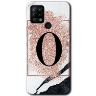 Tecno Pova Pembe Mermer Desenli O Harfi Baskılı Uyumlu Silikon Kılıf