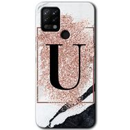 Tecno Pova Pembe Mermer Desenli U Harfi Baskılı Uyumlu Silikon Kılıf