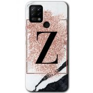 Tecno Pova Pembe Mermer Desenli Z Harfi Baskılı Uyumlu Silikon Kılıf