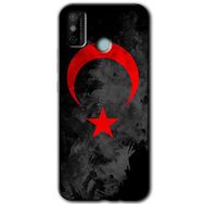 Tecno Spark 6 Go Black Ayyıldız Baskılı Uyumlu Silikon Kılıf