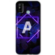 Tecno Spark 6 Go Dark Neon Yaprak A Harfi Baskılı Uyumlu Silikon Kılıf