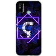 Tecno Spark 6 Go Dark Neon Yaprak Ç Harfi Baskılı Uyumlu Silikon Kılıf