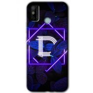 Tecno Spark 6 Go Dark Neon Yaprak D Harfi Baskılı Uyumlu Silikon Kılıf