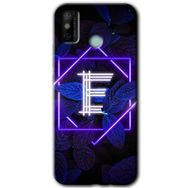 Tecno Spark 6 Go Dark Neon Yaprak E Harfi Baskılı Uyumlu Silikon Kılıf