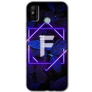 Tecno Spark 6 Go Dark Neon Yaprak F Harfi Baskılı Uyumlu Silikon Kılıf