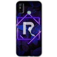 Tecno Spark 6 Go Dark Neon Yaprak R Harfi Baskılı Uyumlu Silikon Kılıf
