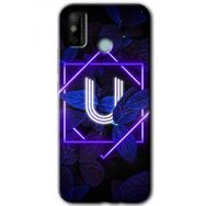 Tecno Spark 6 Go Dark Neon Yaprak Ü Harfi Baskılı Uyumlu Silikon Kılıf