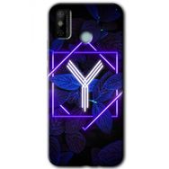 Tecno Spark 6 Go Dark Neon Yaprak Y Harfi Baskılı Uyumlu Silikon Kılıf