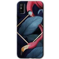 Tecno Spark 6 Go Flamingo Yaprak Baskılı Uyumlu Silikon Kılıf