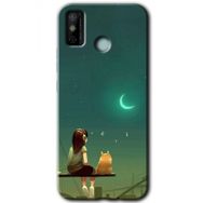 Tecno Spark 6 Go Kedili Kız Baskılı Uyumlu Silikon Kılıf