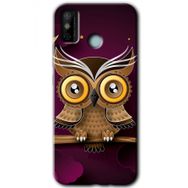 Tecno Spark 6 Go Owl Bird Branch Baskılı Uyumlu Silikon Kılıf