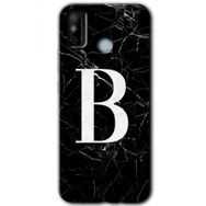 Tecno Spark 6 Go Siyah Mermer Desenli B Harfi Baskılı Uyumlu Silikon Kılıf