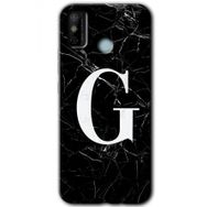 Tecno Spark 6 Go Siyah Mermer Desenli G Harfi Baskılı Uyumlu Silikon Kılıf