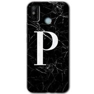 Tecno Spark 6 Go Siyah Mermer Desenli P Harfi Baskılı Uyumlu Silikon Kılıf