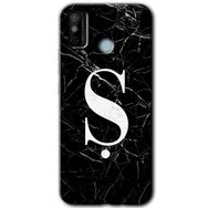 Tecno Spark 6 Go Siyah Mermer Desenli S Harfi Baskılı Uyumlu Silikon Kılıf