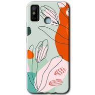 Tecno Spark 6 Go Vektör Çiçekler Baskılı Uyumlu Silikon Kılıf