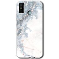 Tecno Spark 6 Go White Marble Baskılı Uyumlu Silikon Kılıf