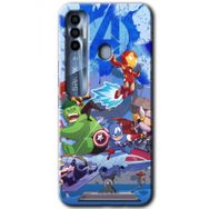 Tecno Spark 7 Pro Avengers Cartoon Baskılı Uyumlu Silikon Kılıf