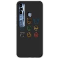 Tecno Spark 7 Pro Avengers Minimalism Baskılı Uyumlu Silikon Kılıf
