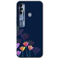 Tecno Spark 7 Pro Çizim Çiçekleri Baskılı Uyumlu Silikon Kılıf