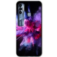 Tecno Spark 7 Pro Color Splash Purple Baskılı Uyumlu Silikon Kılıf