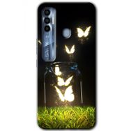 Tecno Spark 7 Pro Işıklı Kelebekler Baskılı Uyumlu Silikon Kılıf