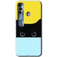 Tecno Spark 7 Pro Kara Kedi Baskılı Uyumlu Silikon Kılıf