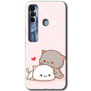 Tecno Spark 7 Pro Kedi Aşkı Baskılı Uyumlu Silikon Kılıf